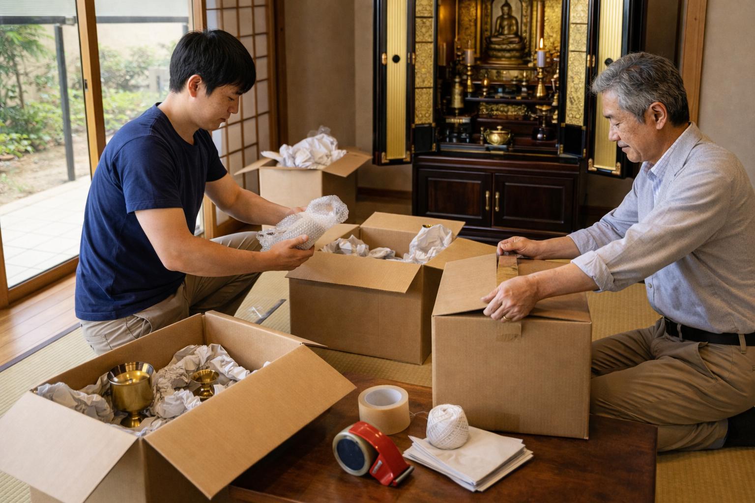 梱包や手元の雰囲気